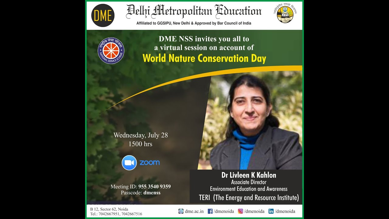 DME NSS organised a session on  account of 'World Nature Conservation Day'