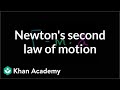 Newton's second law of motion | Forces and Newton's laws of motion | Physics | Khan Academy