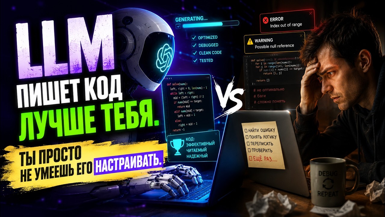 LLM пишет код лучше тебя. Ты просто не умеешь его настраивать.