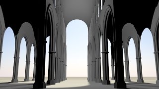 Maya 2014 tutorial : Modeling the basic structure of a cathedral or church