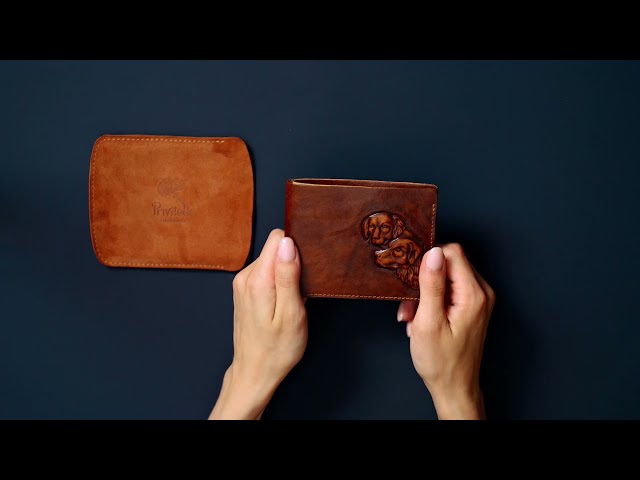 Вiдео Кожаное портмоне мужское "Собаки"