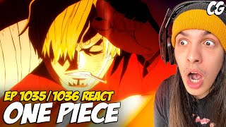 SANJI VS QUEEN!! ANIMAÇÃO DE WANO É DIFERENCIADA! - React One Piece EP 1035 e 1036