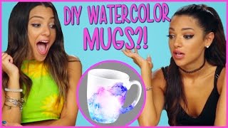 DIY WATERCOLOR MUGS?! | Niki and Gabi DIY or DI-Don't