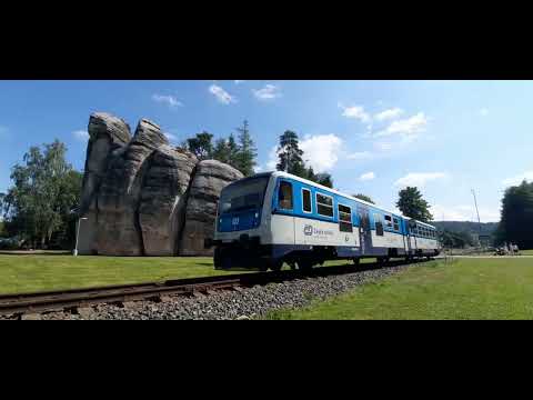 Manewry Szynobusu ČD 814 104-6 w Adršpach