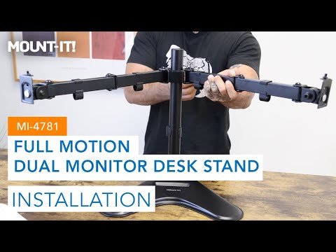 Full Motion Dual Monitor Desk Stand | MI-4781 (Installation)