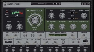 Video thumbnail for Outer Space 2. Superb Delay app. Preset Demo. No talking. Audiothing emulation of Roland Space Echo by DMT CYMATICS - Dream Music Temple