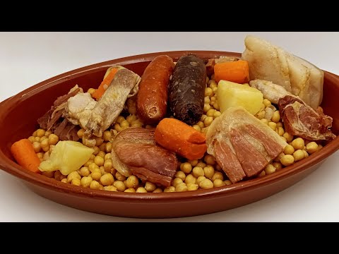 Cocido de garbanzos. Cocido tradicional. Cocido facil.