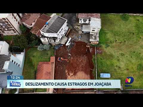 Joaçaba registra deslizamento e imóveis são interditados