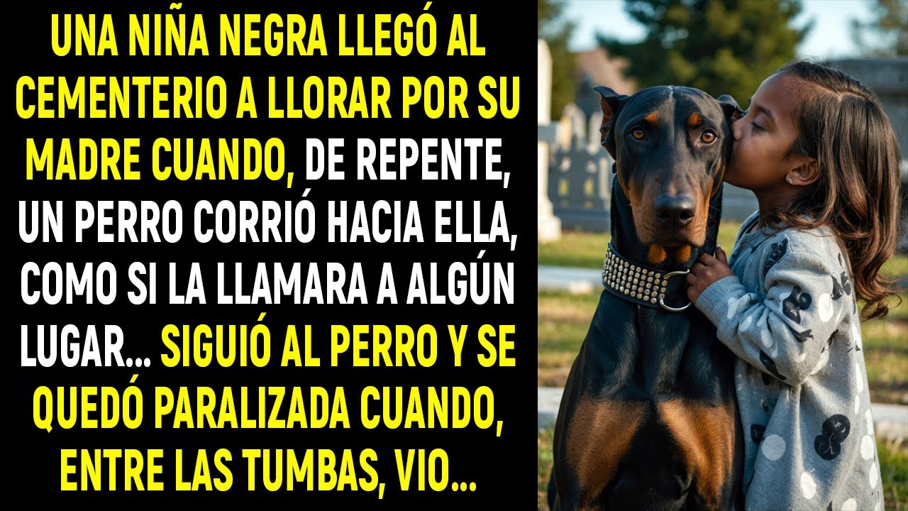 Una niña llegó a la tumba de su madre cuando de repente un perro corrió hacia ella y la llamó.
