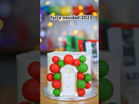 TARTA NAVIDAD 🎄 idea de decoración con esferas de chocolate #reposteria #navidad #tartafacil