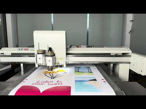 Poster roll to sheet continuously cutting on TPS S2-6090 digital cutting machine