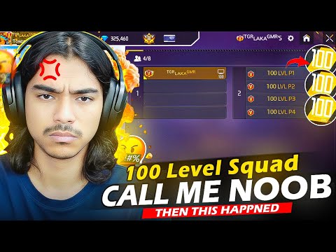 Three 100 Level Player Call Me Noob & Challenge Me😡 Aukat Ki Bat - Garena free fire