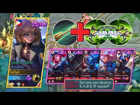 BEATRIX NERFED?? DESTROYING S.A.B.E.R Squad | 10x Savage using my ONE HIT BUILD - MLBB