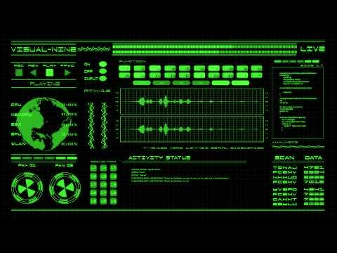 Sci-Fi Hacker Background Green HUD 4K