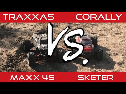Traxxas Maxx Wide vs Corally Sketer 4S Monster Truck deutsch  german
