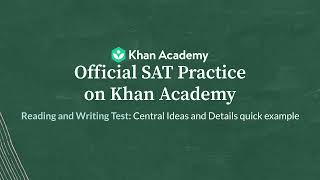 Central Ideas and Details — Quick example