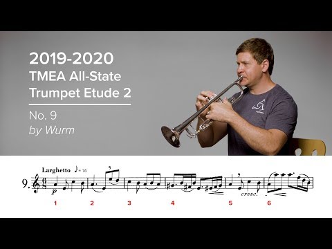 2019-2020 TMEA All-State Trumpet Etude #2 - No. 9 by Wurm