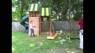 Eastern Jungle Gym Wooden Swing Set Installation
