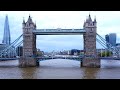 4K London Drone Flight Tower Bridge City Skyscrapers
