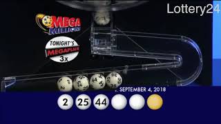 2018 09 04 Mega Millions Numbers and draw results