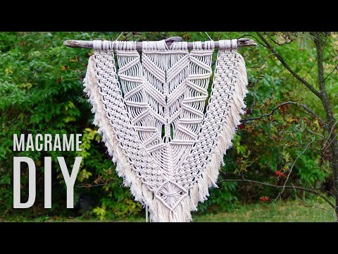 DIY Macrame Wall Hanging Leaves with Flower