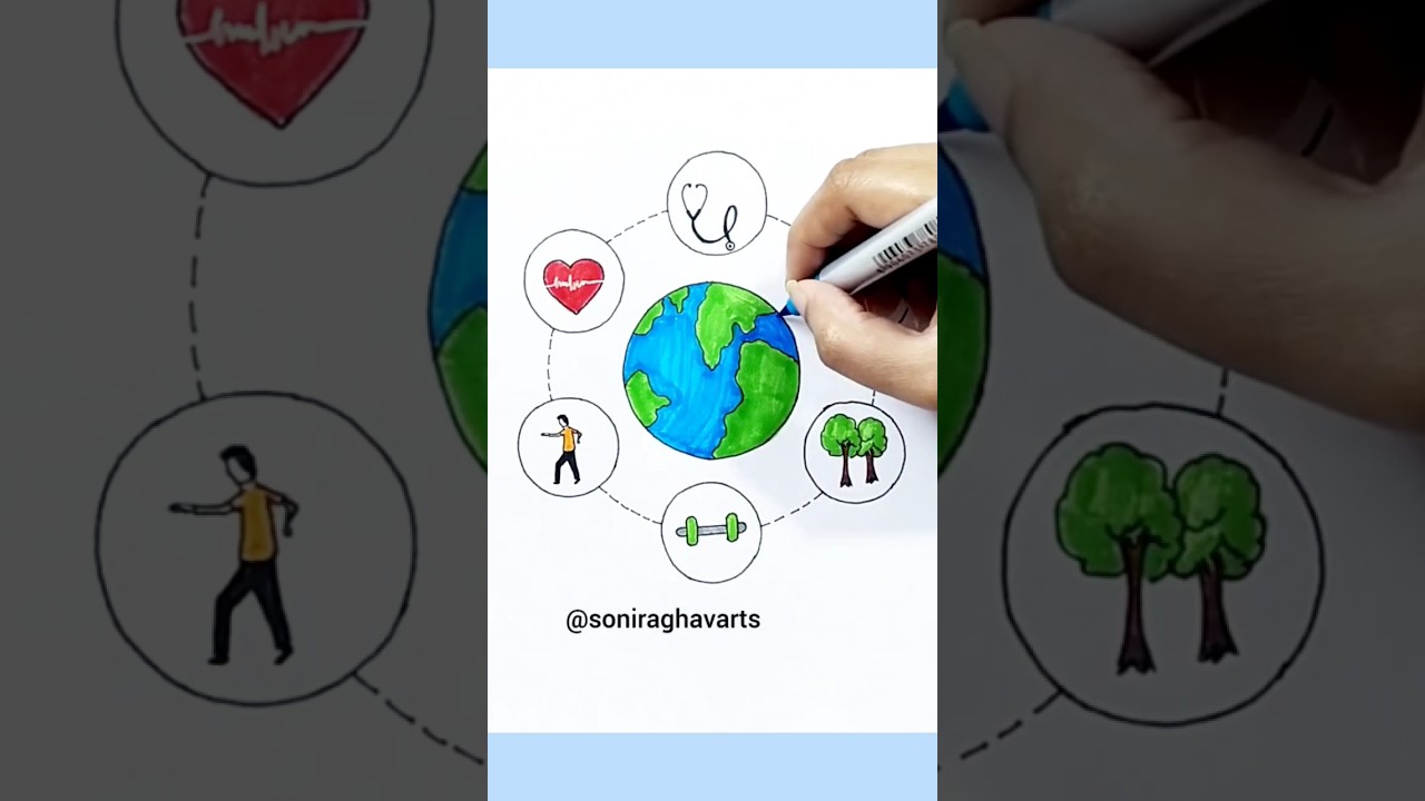 World health day drawing | World health day poster #worldhealthday #drawing #art #shorts #ytshorts