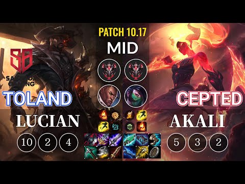 SB TolanD Lucian vs Cepted Akali Mid - KR Patch 10.17