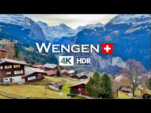 Wengen Switzerland - 4K Walking tour winter 2023