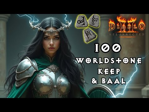 100 Worldstone Keep & Baal Runs - Lightning Sorc Crescent Moon (no Infinity) - D2R SS8