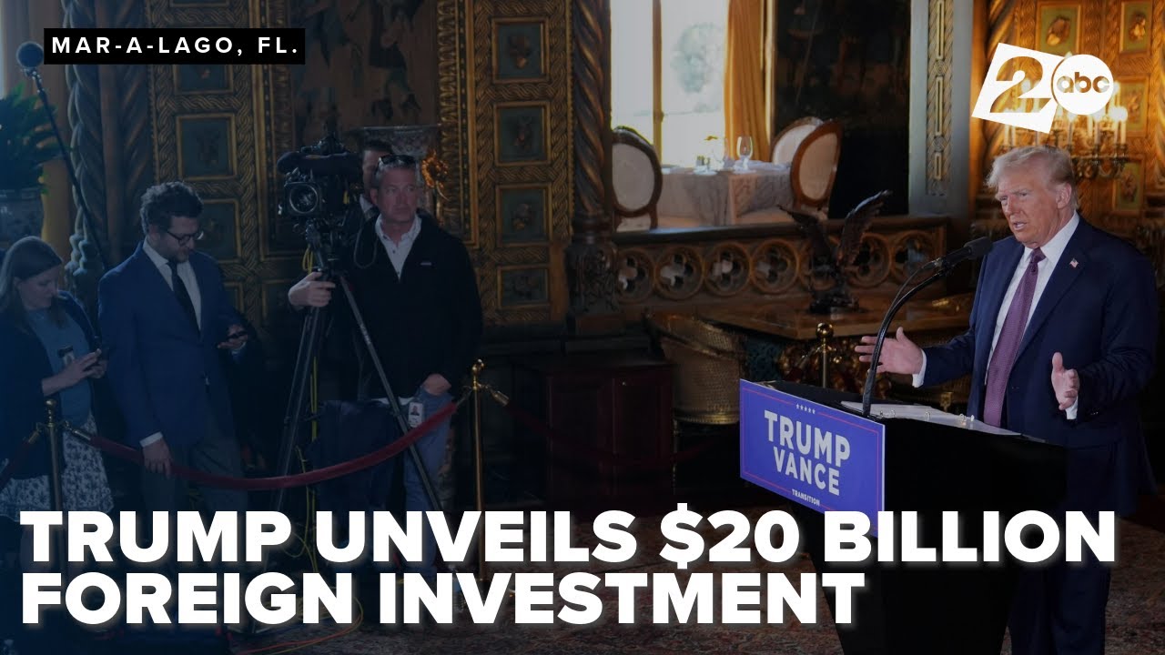 President-elect Donald Trump lays out foreign economic investments coming to the United States