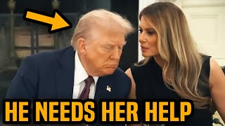 Trump VISIBLY CONFUSED, Melania FEEDS him the questions