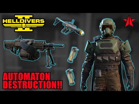 Helldivers 2 - THIS IS HOW YOU USE THE *HEAVY MACHINE GUN*!! (Solo Max Difficulty)