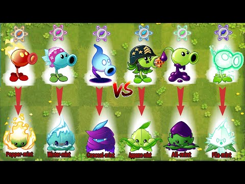 Pvz 2 Gameplay - All Peashooters & Mint Combo & Power Up Combo Vs Sportzball Team Zombies