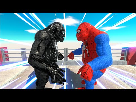 ⚡DARK SPIDERMAN vs SPIDERMAN GORO THE GIANT DEATH RUN - 🦖 Animal Revolt Battle Simulator 🦕