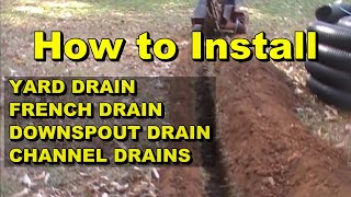 French Drain - Yard Water Drains. How to install. Solve Wet Spots. Get the Help You Need