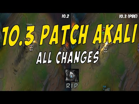 Patch 10.3 Akali Nerfs IN-GAME Comparison (PBE)