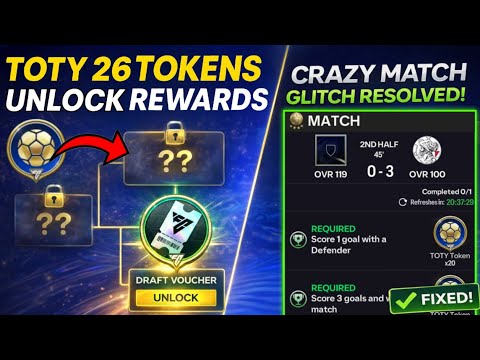 GLITCH ! HOW TO GET & USE TOTY EVENT TOKENS UNLOCK DRAFT VOUCHERS REWARDS CRAZY IN EA FC MOBILE 26