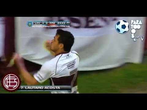 Gol de Acosta. Lanús 1 - Argentinos 0. Fecha 7. Torneo Inicial 2013. Fútbol Para Todos