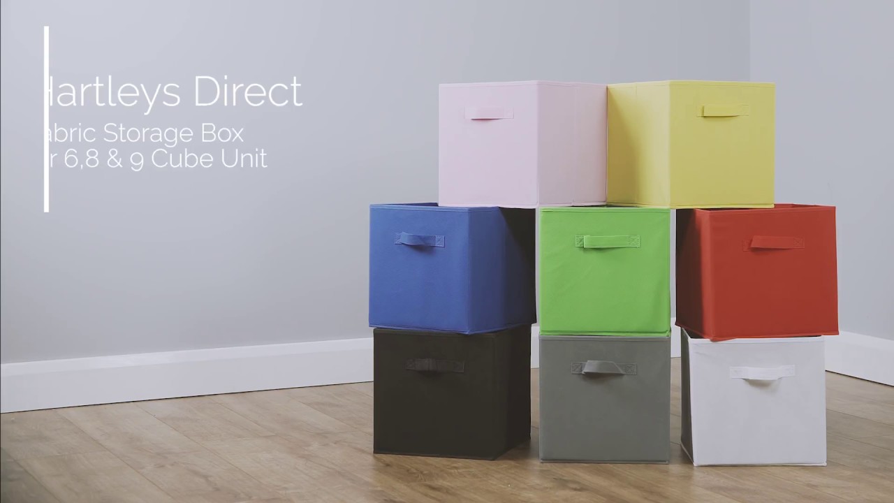 Watch video Hartleys Direct Fabric Storage Boxes for 6,8 & 9 Cube Units Now Hartleys Direct Fabric Storage Boxes for 6,8 & 9 Cube Units