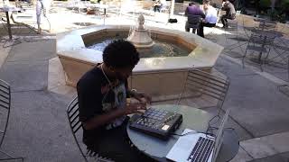 Austin Millz Makes A Beat By A Fountain