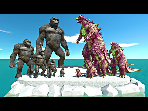 Growing King Kong vs Growing Scary Godzilla 2014 - Animal Revolt Battle Simulator