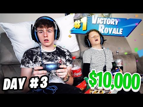 Last To Stop Playing Fortnite Wins $10,000 - Challenge vs LITTLE BROTHER!!