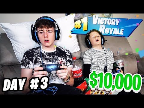 Last To Stop Playing Fortnite Wins $10,000 - Challenge vs LITTLE BROTHER!! Video