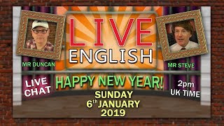 Live English Learning / Improve your listening skills / Happy New Year / January 6th 2019 / Humour