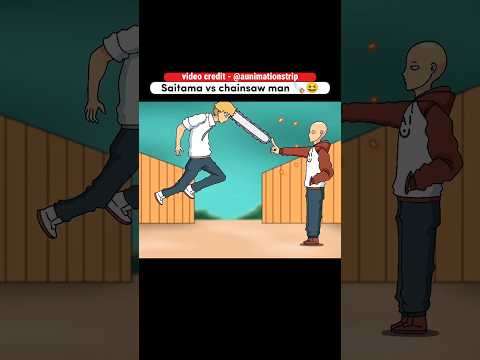 One punch man saitama vs chainsaw man denji fight part 1 | Saitama badass moments #shorts #saitama