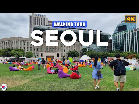 Seul, COREIA - Excursão a pé pela cidade de Seul, Prefeitura, Cheonggyecheon, Praça Gwanghwamun