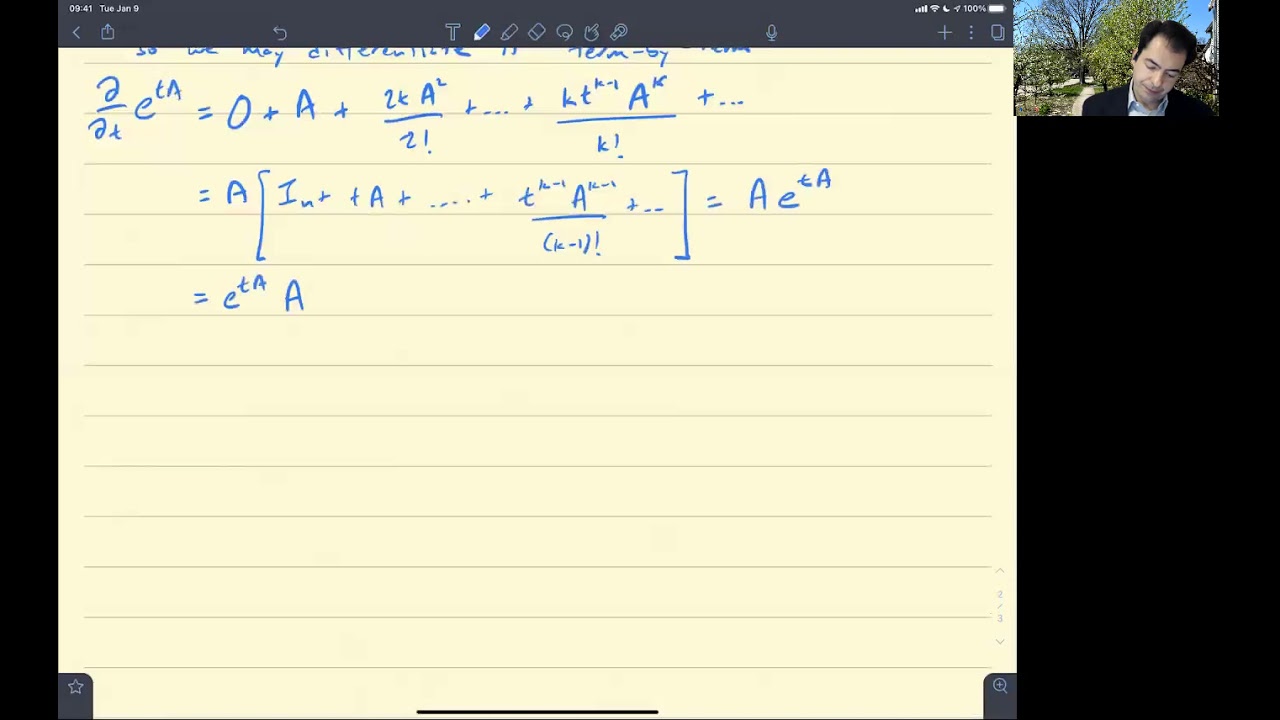 Linear Algebra Lecture 39: Linear Differential Equations