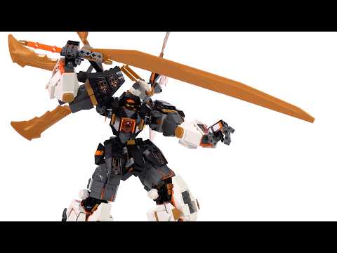 YouTube thumbnail: LEGO Ninjago Cole's Titan Dragon Mech fan review! An all-time great, no exaggeration | 71821