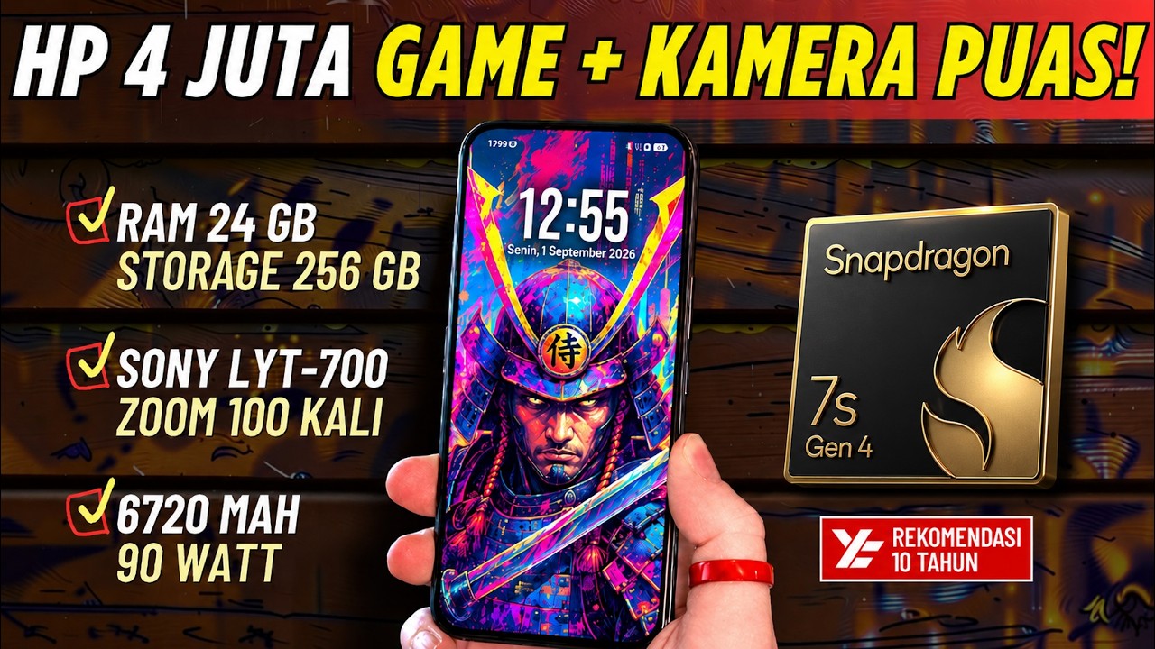 TOP 5 HP 4 JUTAAN (GAMING + KAMERA) TERBAIK! September 2026