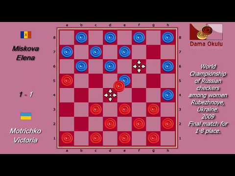 Motrichko Victoria (UKR) - Miskova Elena (MDA). World Draughts-64_women-2009. Final.